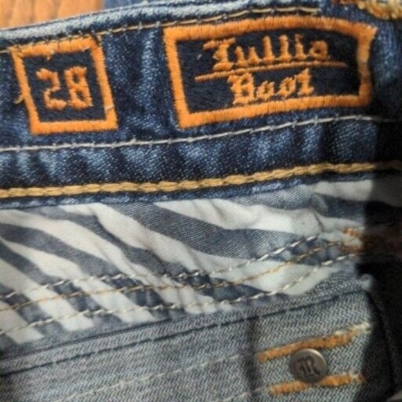 Rock Revival Women's Tullia Jean Bootcut Size 28 Embellished Flap Pocket Medium - Picture 9 of 14